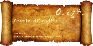 Oberle Árpád névjegykártya
