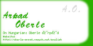 arpad oberle business card